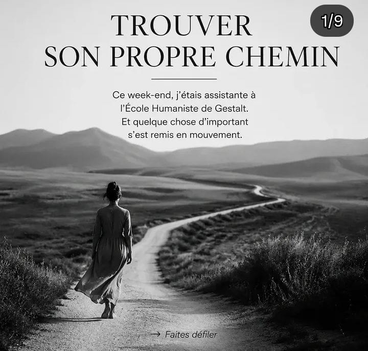 Une femme marche seule sur un chemin de campagne, illustration de l’article Trouver son propre chemin.